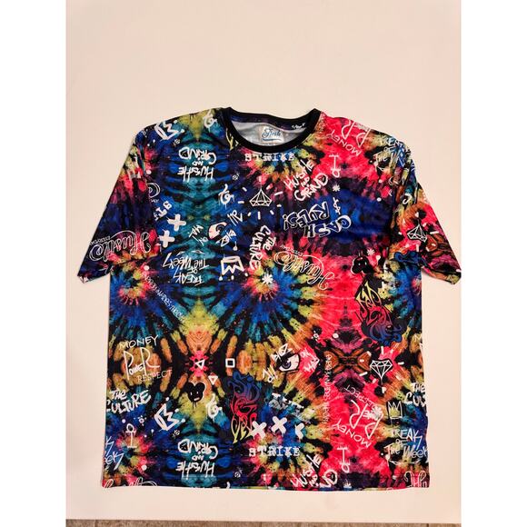Fresh Prints of Bel Air Men's Tye Dye Graffiti Print T-Shirt Size 3XL Multicolor - Picture 1 of 5